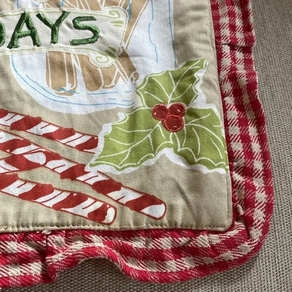 St. Nicholas Square Kohl’s Holiday Christmas Mason Jar Plaid Place Mat Decor - Picture 4 of 7